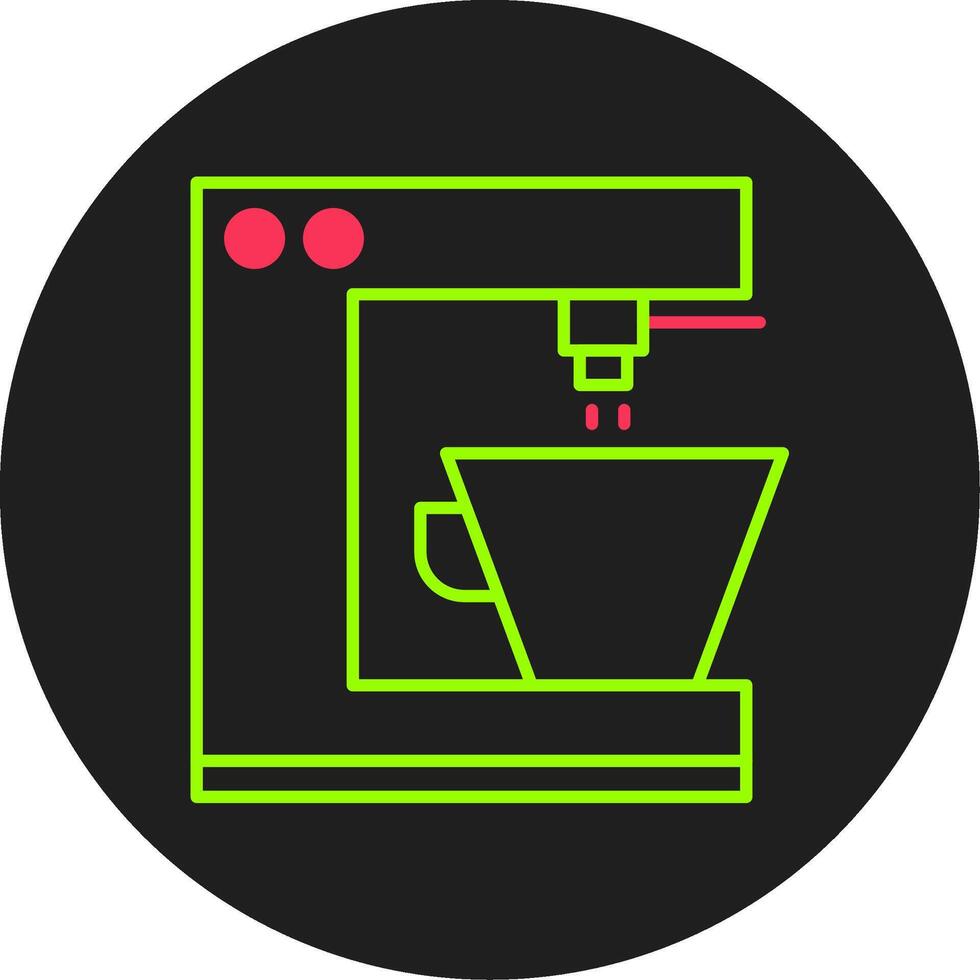 Coffee Machine Glyph Circle Icon vector