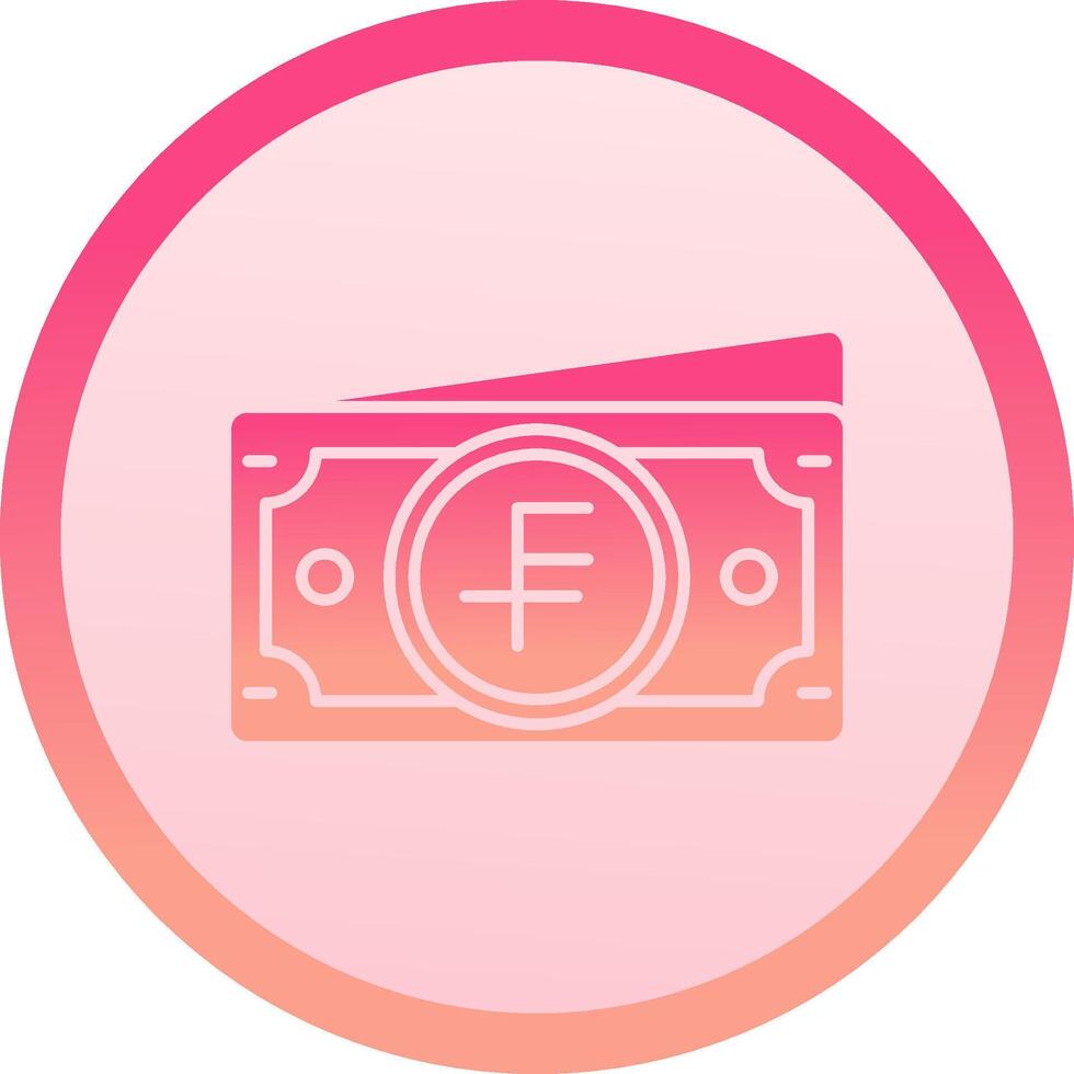 Swiss franc solid circle gradeint Icon vector