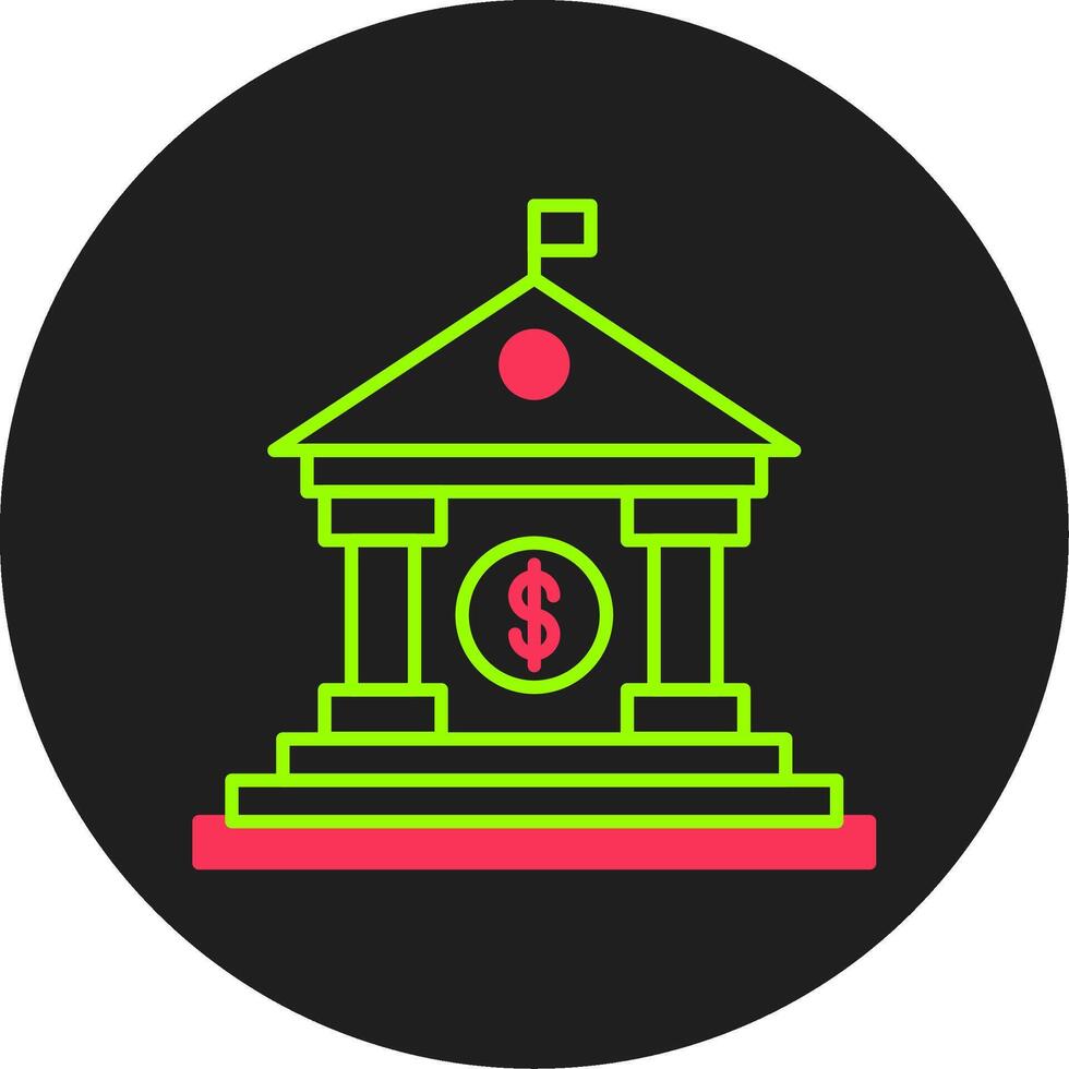 Bank Glyph Circle Icon vector