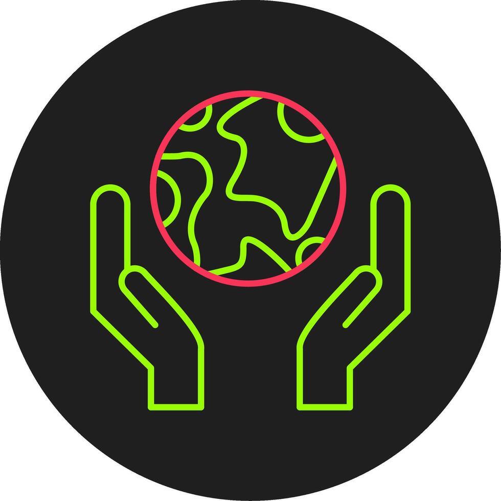 Save the Planet Glyph Circle Icon vector