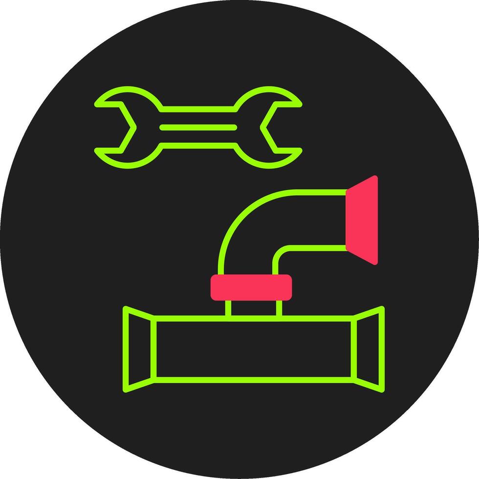 Plumbing Glyph Circle Icon vector