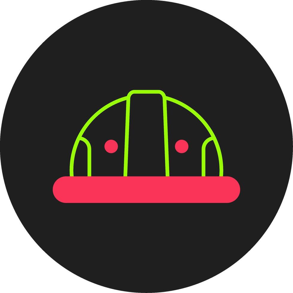 Helmet Glyph Circle Icon vector