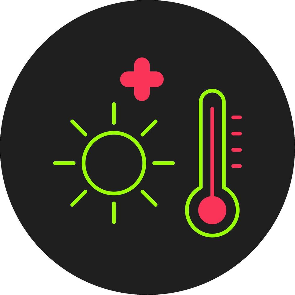 Heat Wave Glyph Circle Icon vector