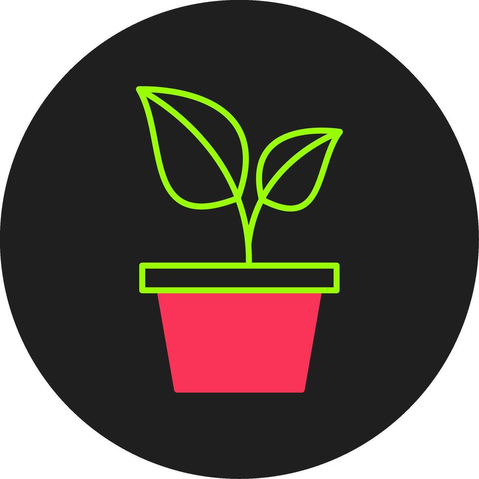 icono de círculo de glifo de planta vector