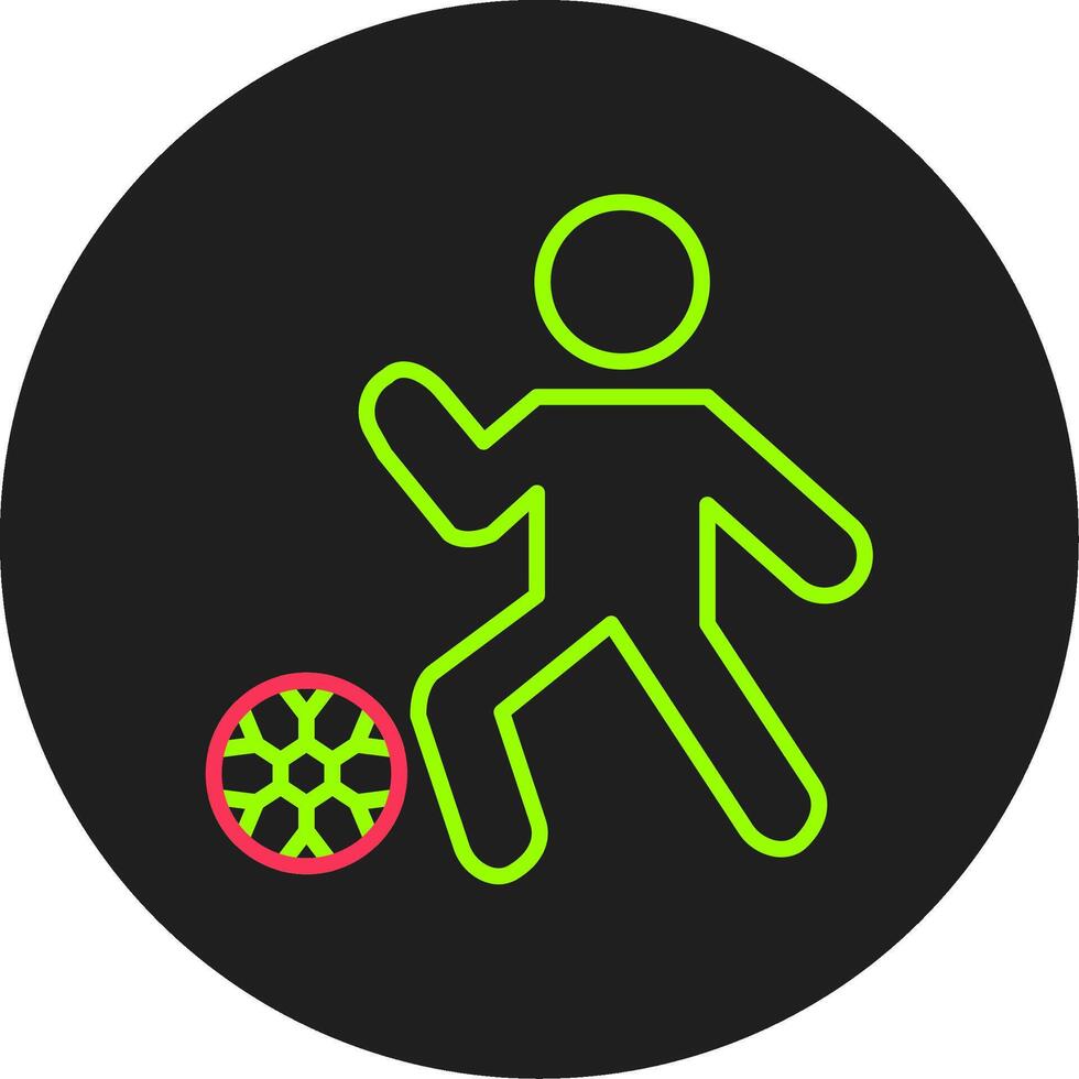 Football Player Glyph Circle Icon vector