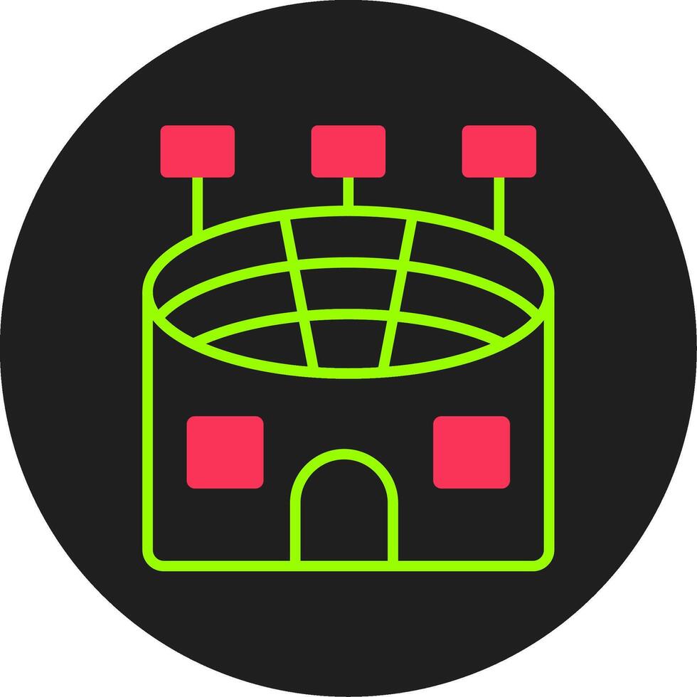 Stadium Glyph Circle Icon vector