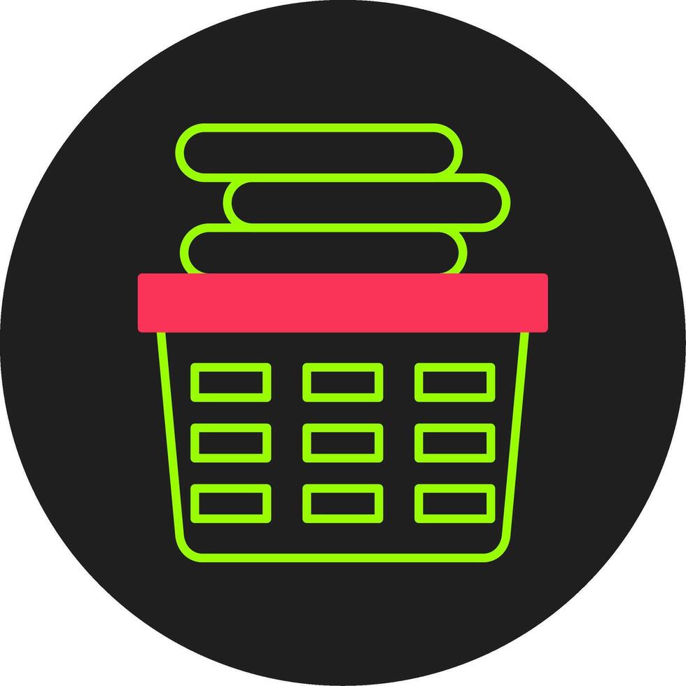 Laundry Basket Glyph Circle Icon vector