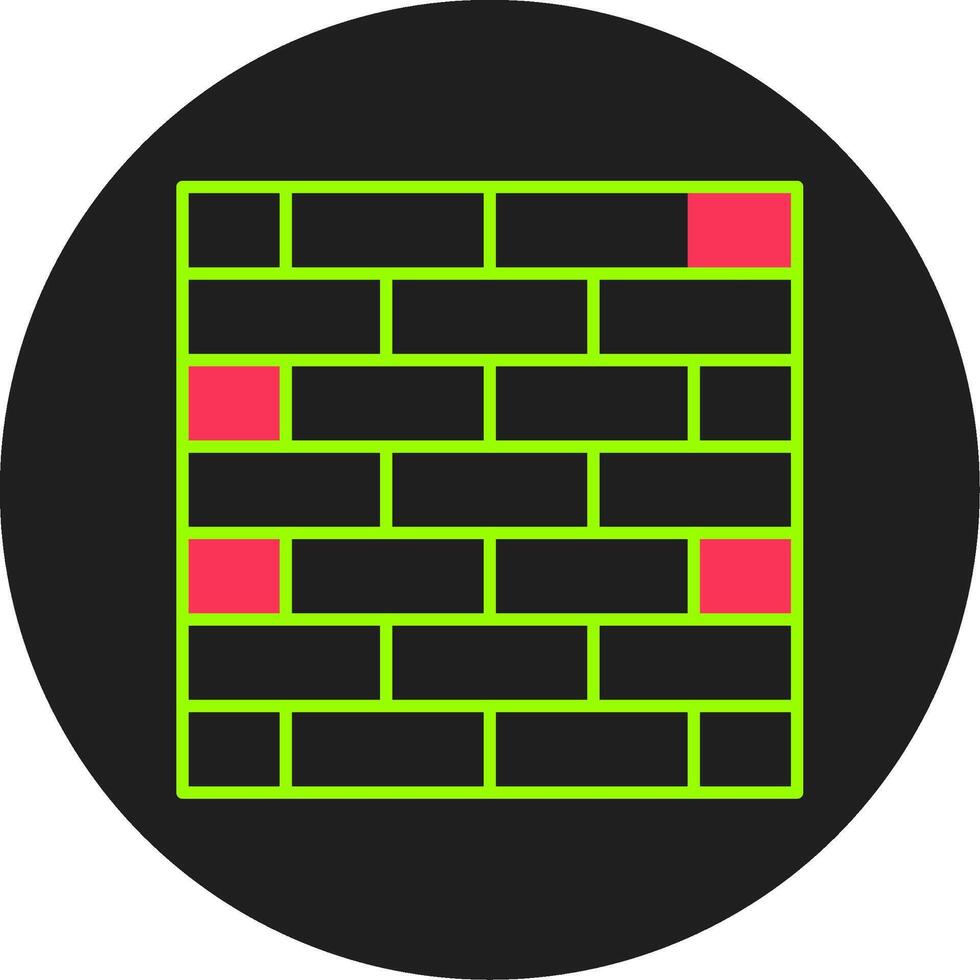 Brickwall Glyph Circle Icon vector