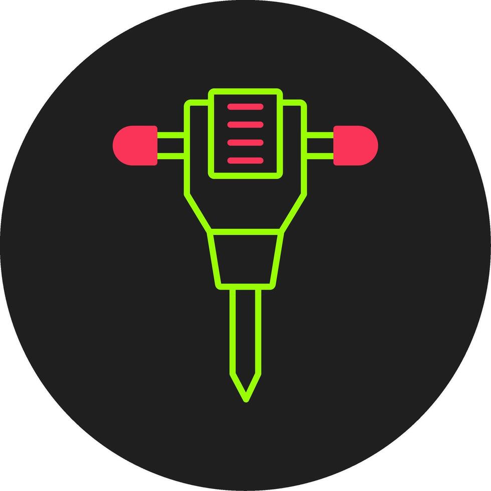 Jack Hammer Glyph Circle Icon vector