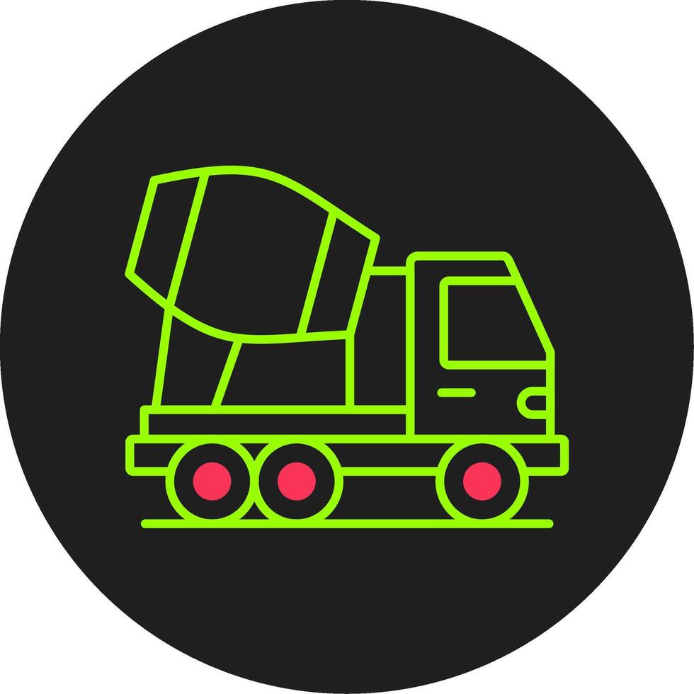 Concrete Mixer Truck Glyph Circle Icon vector