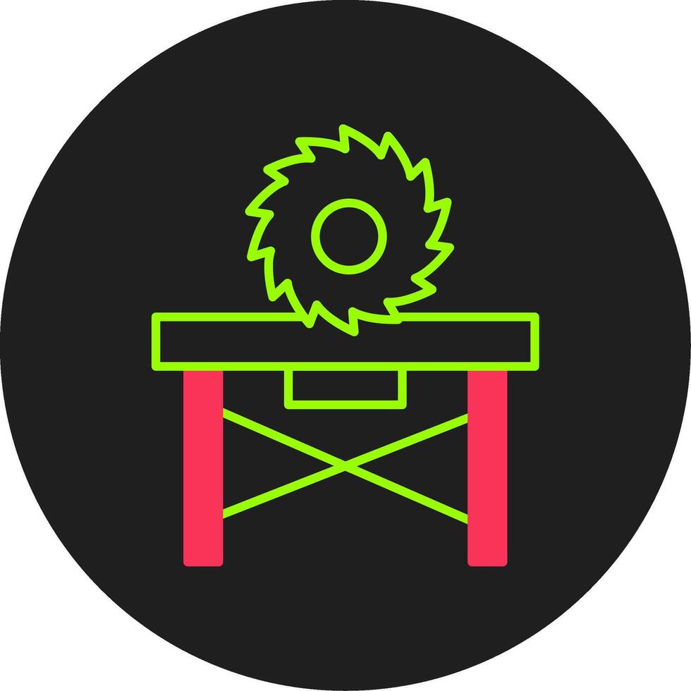 Circular Saw Glyph Circle Icon vector