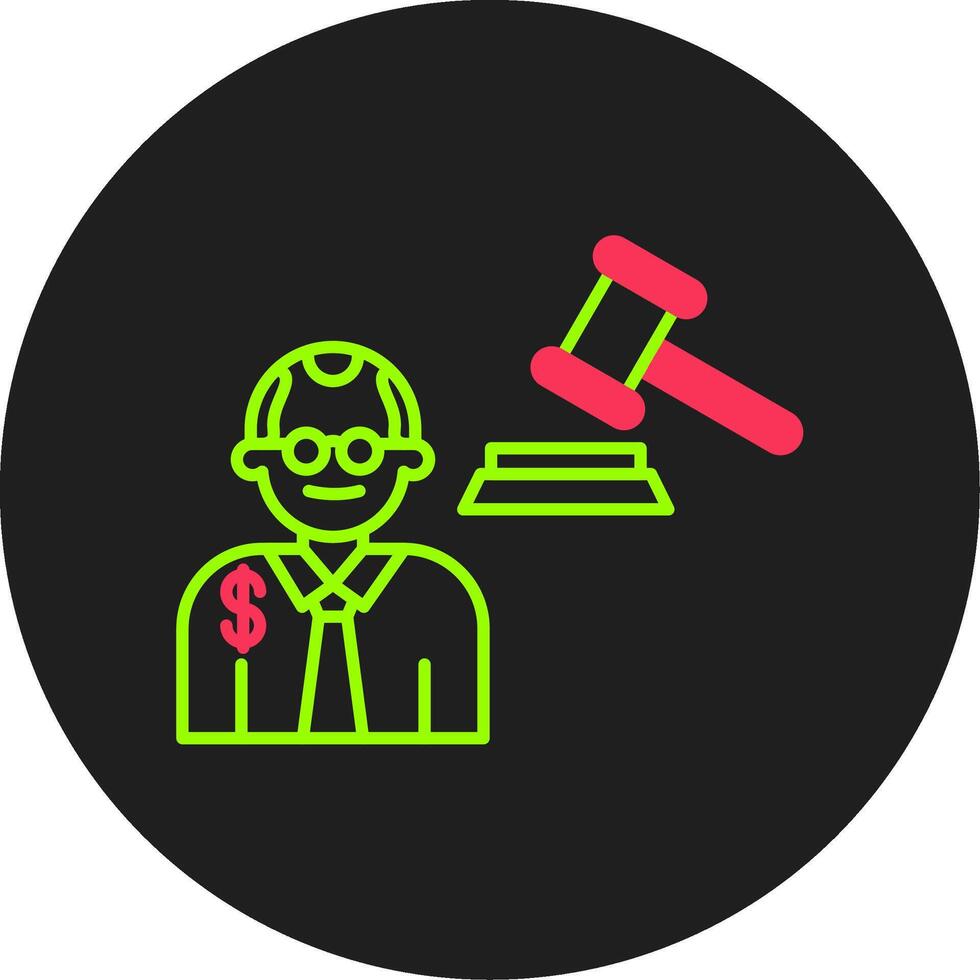 Judge Giving Order Glyph Circle Icon vector