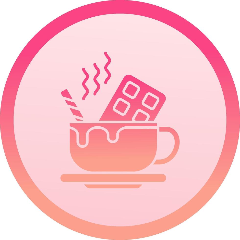 Hot Chocolate solid circle gradeint Icon vector