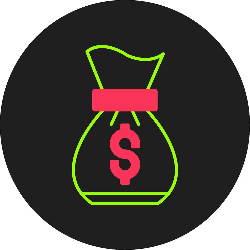 Money bag Glyph Circle Icon vector