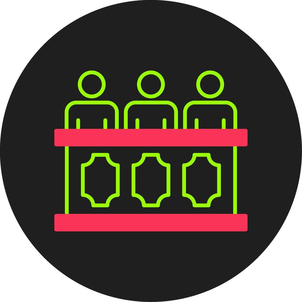 Panel of judges Glyph Circle Icon vector