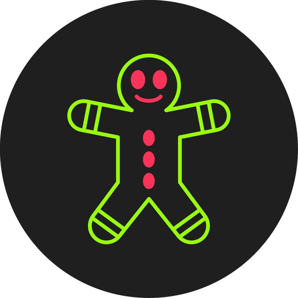 Gingerbread Man Glyph Circle Icon vector