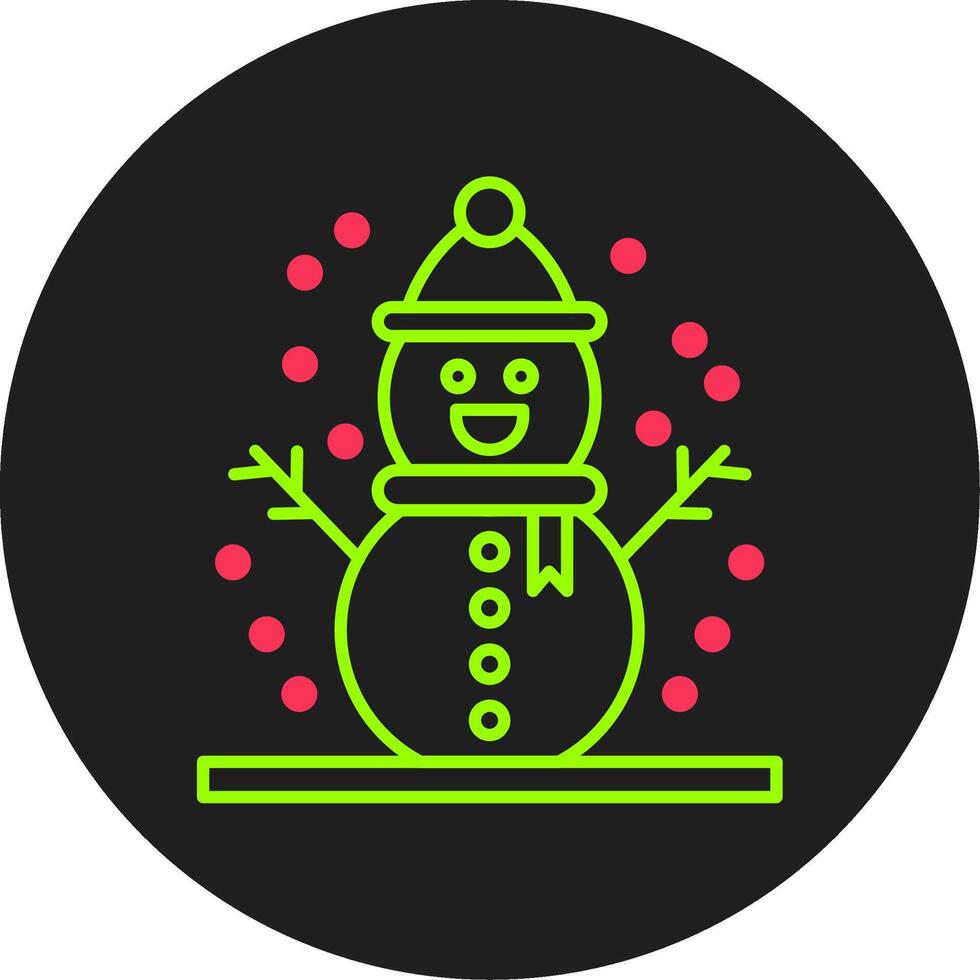 Snowman Glyph Circle Icon vector
