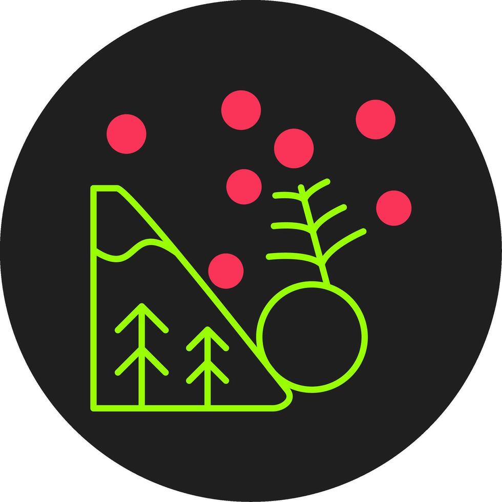 Avalanche Glyph Circle Icon vector