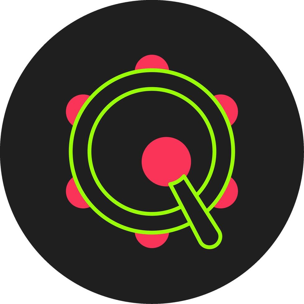 Tambourine Glyph Circle Icon vector