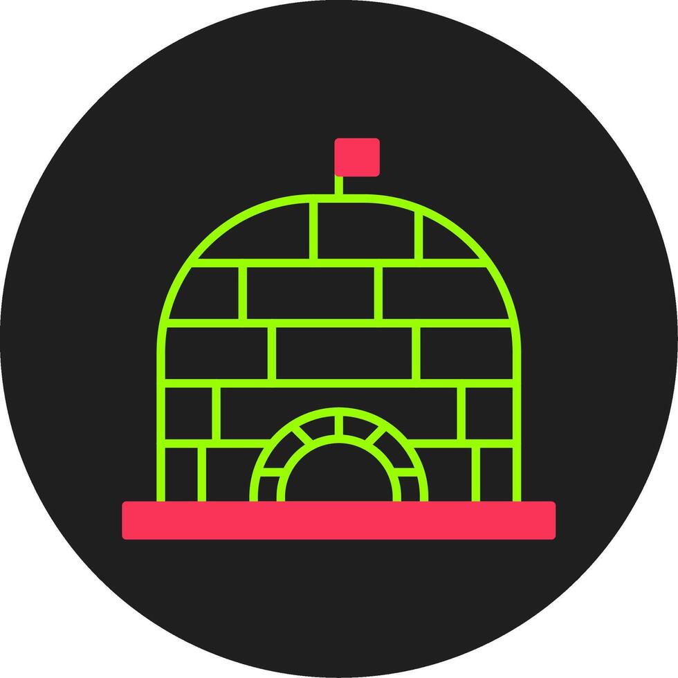 Igloo Glyph Circle Icon vector