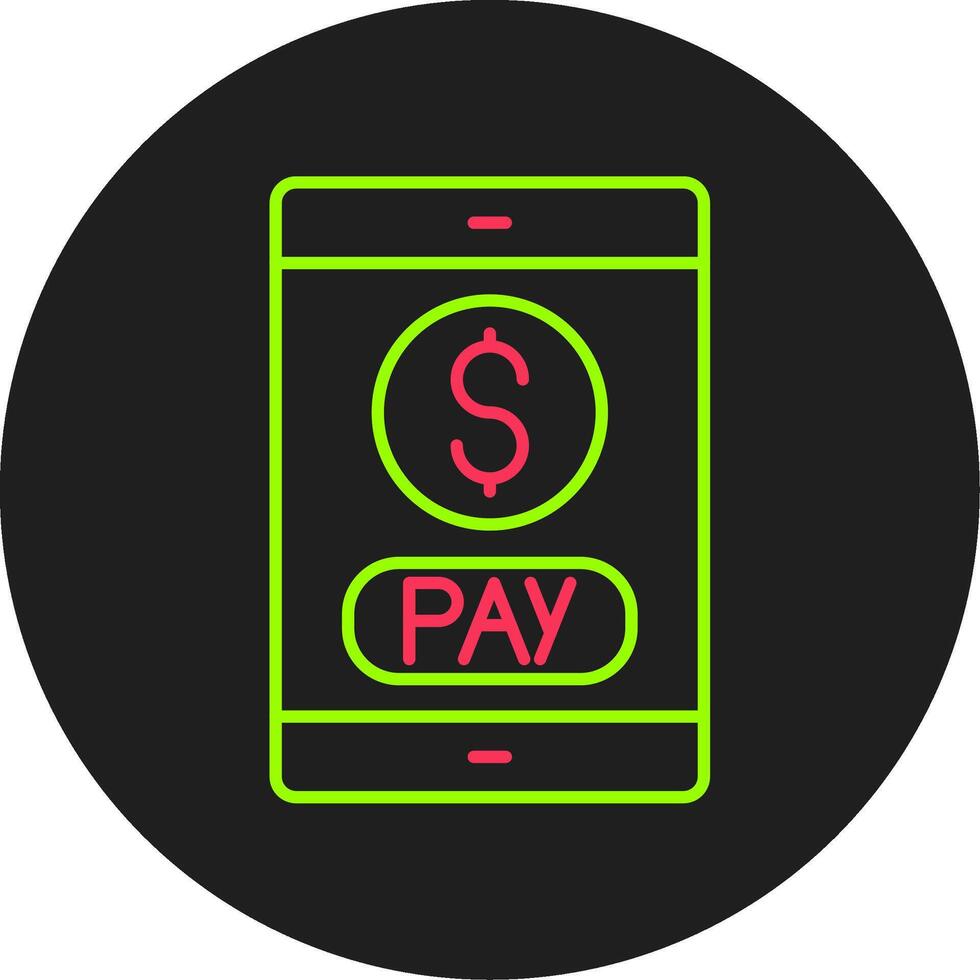 Mobile Payment Glyph Circle Icon vector
