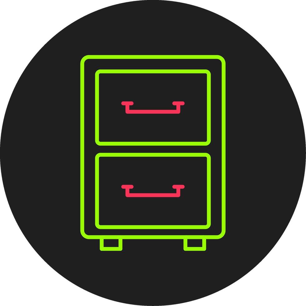 Filling Cabinet Glyph Circle Icon vector