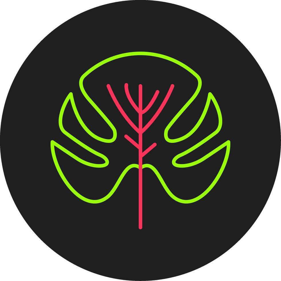 Monstera Glyph Circle Icon vector