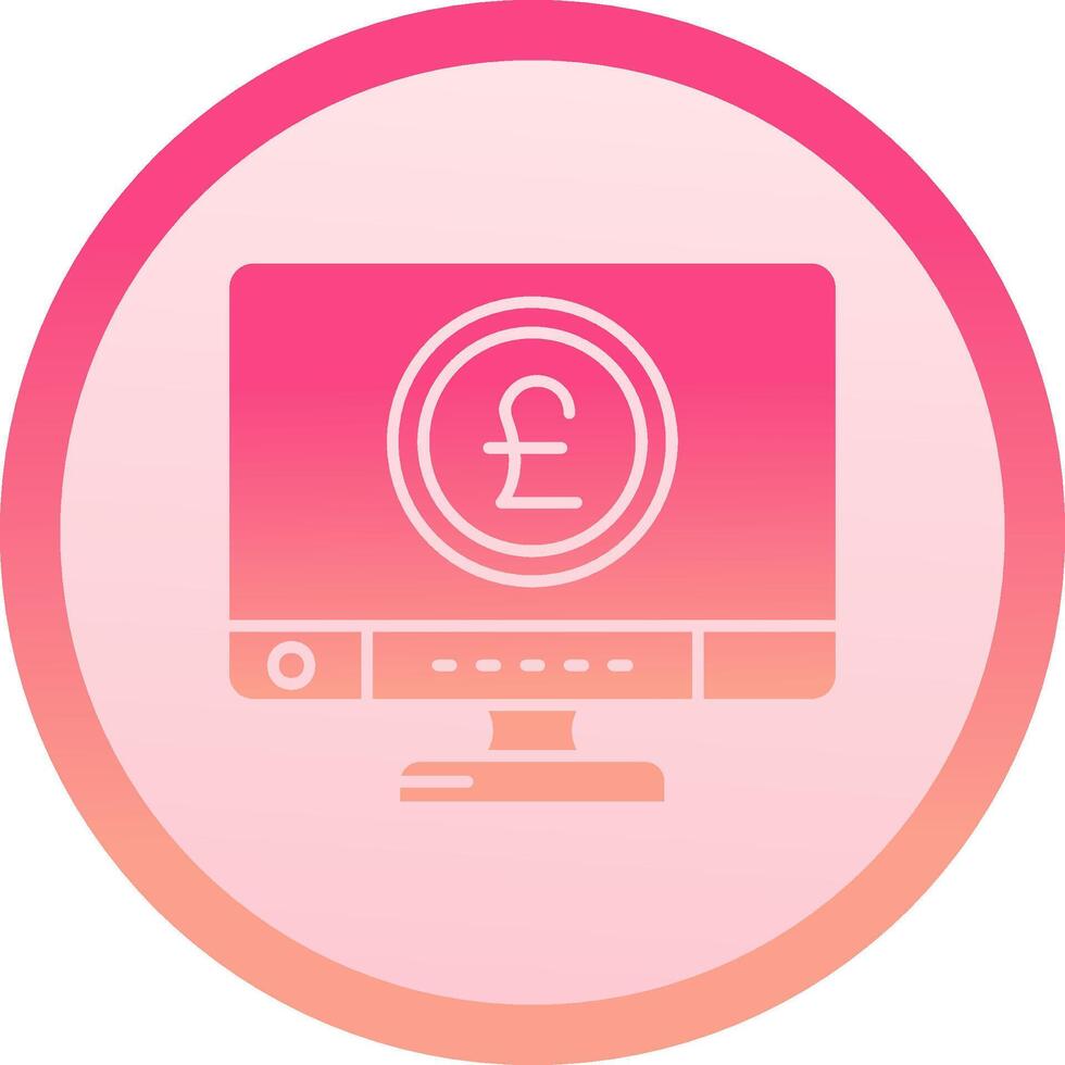 Pound solid circle gradeint Icon vector