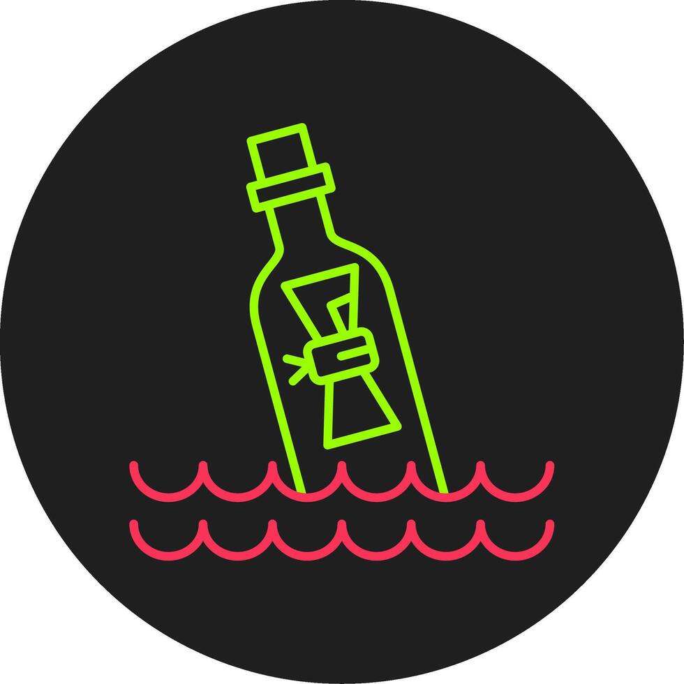 Message In Bottle Glyph Circle Icon vector