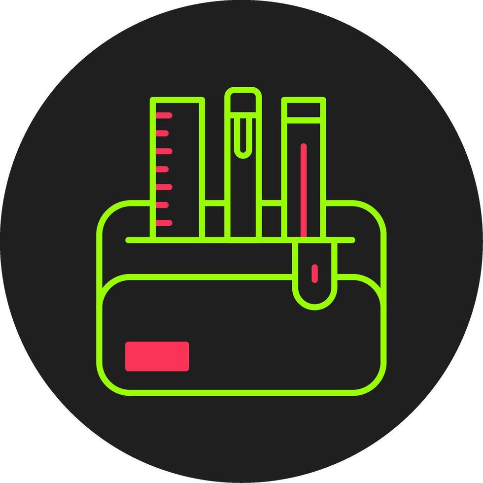 lápiz caso glifo circulo icono vector