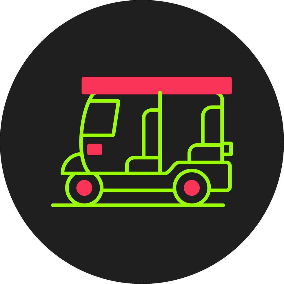 Rickshaw Glyph Circle Icon vector