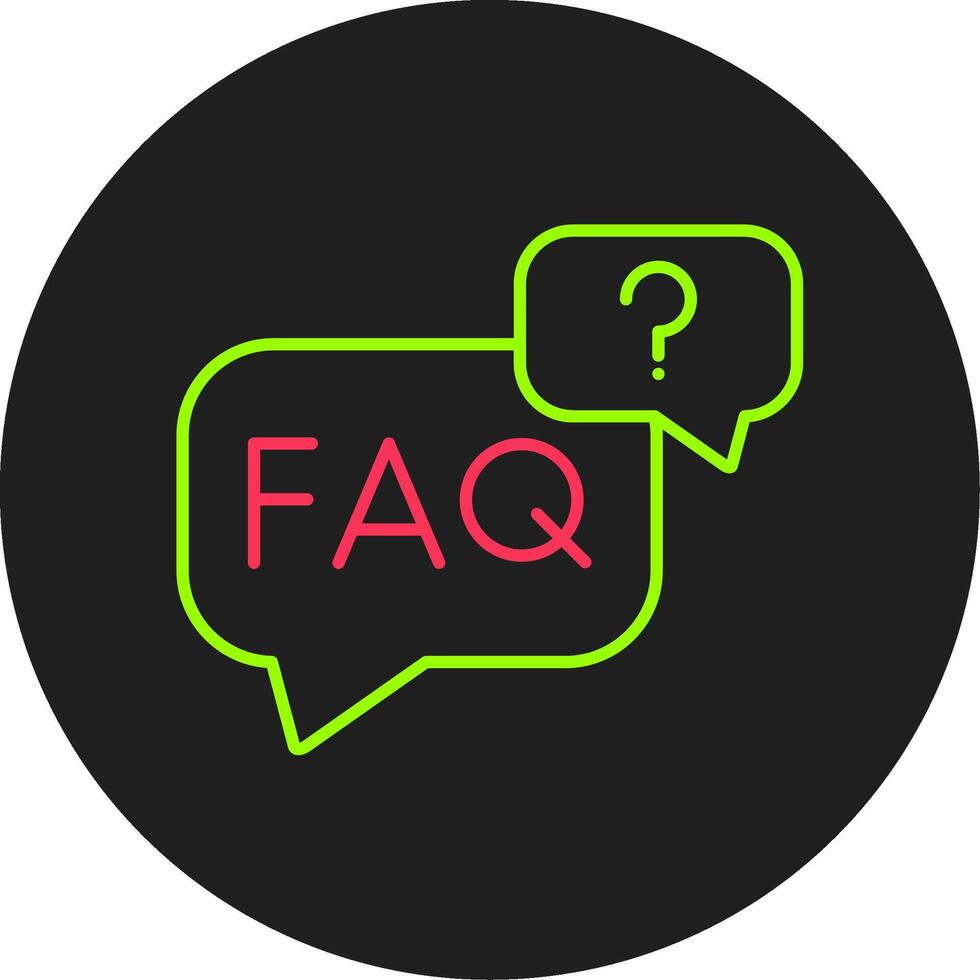 Faq Glyph Circle Icon vector