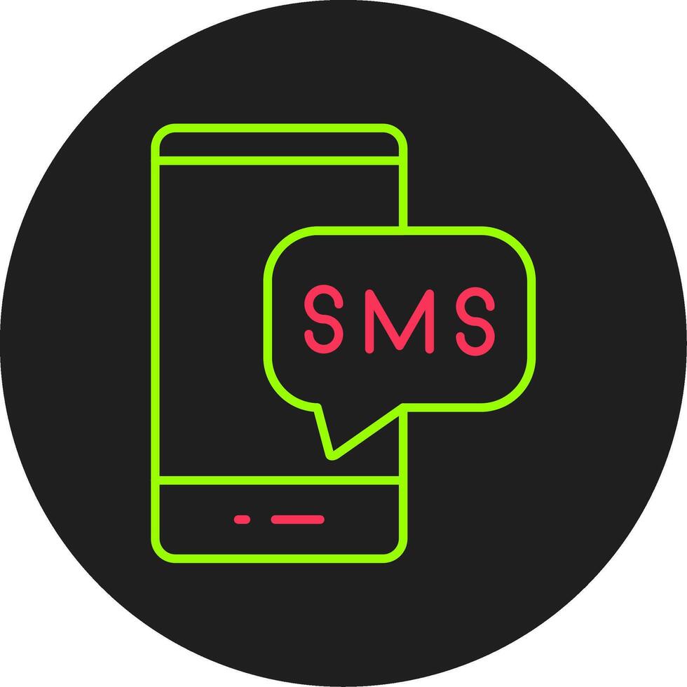 SMS glifo circulo icono vector