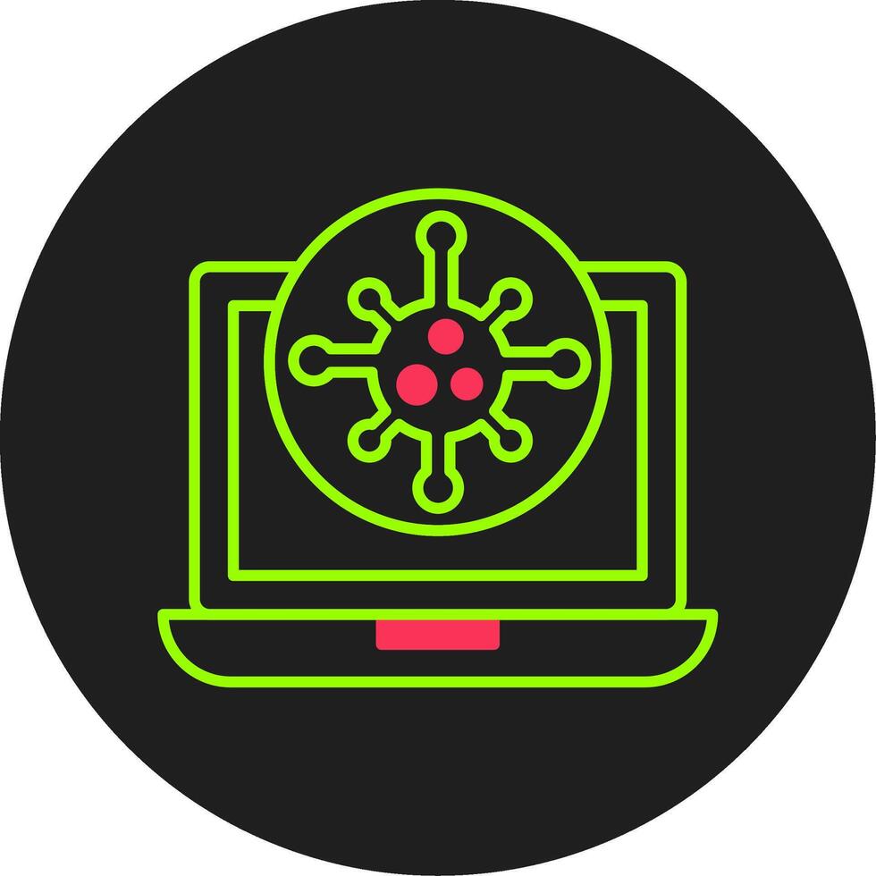 Virus Glyph Circle Icon vector