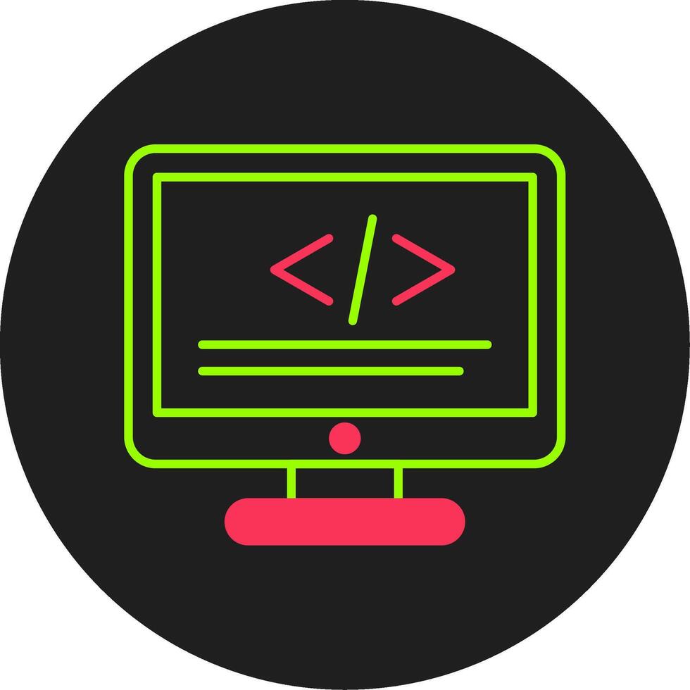 Programming Glyph Circle Icon vector