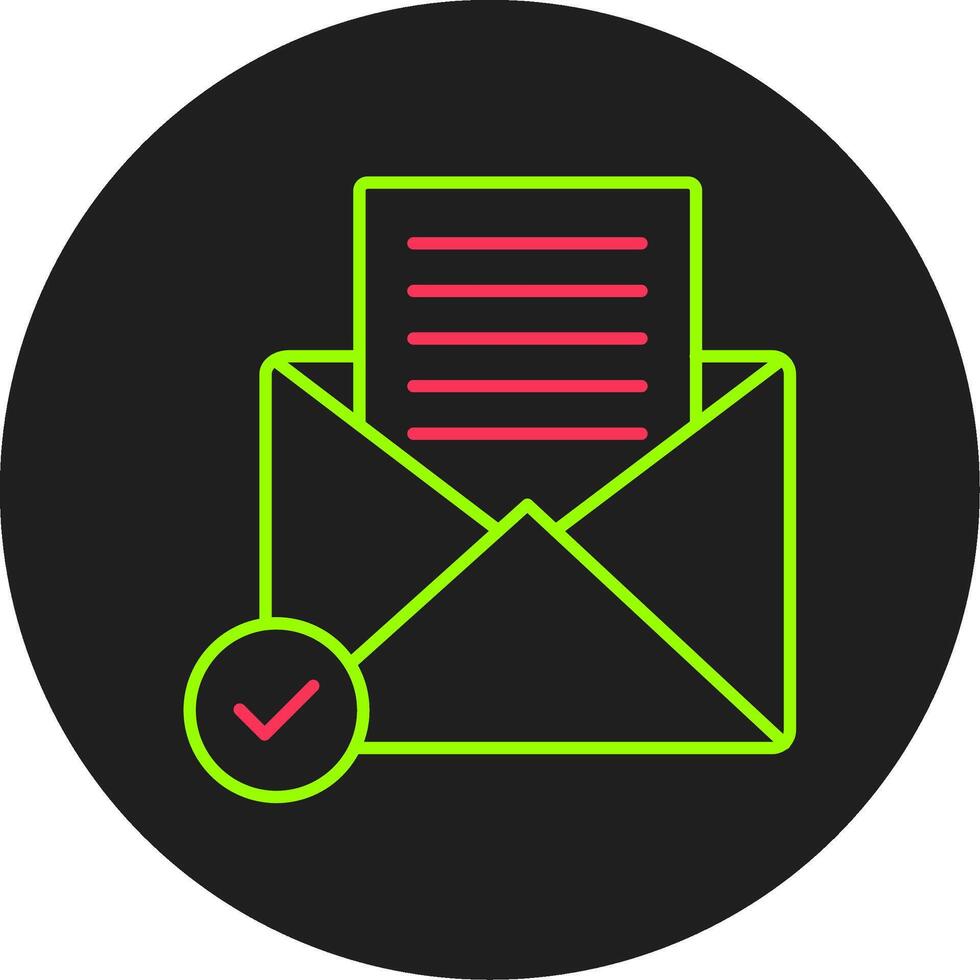 Open Email Glyph Circle Icon vector