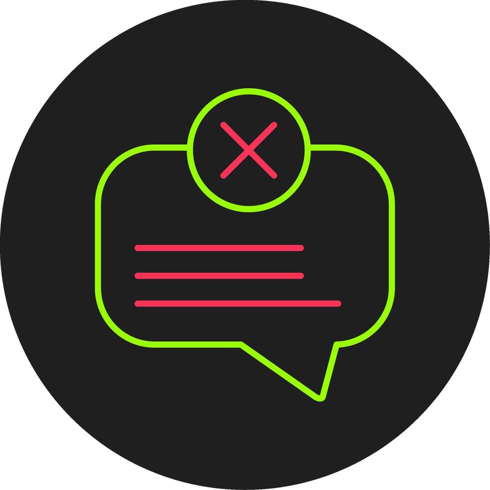 No Message Glyph Circle Icon vector