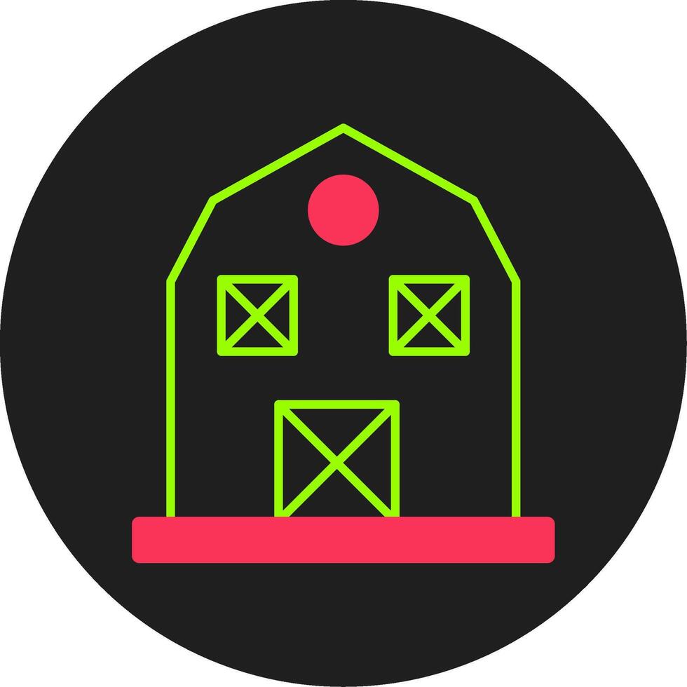 Barn Glyph Circle Icon vector