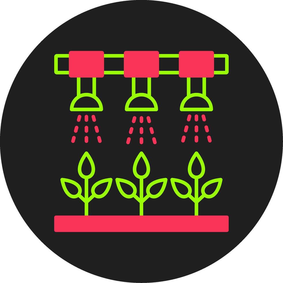 irrigación sistema glifo circulo icono vector