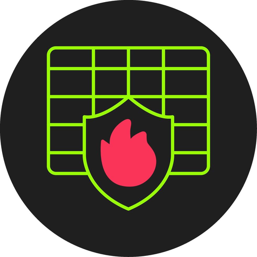 Firewall Glyph Circle Icon vector
