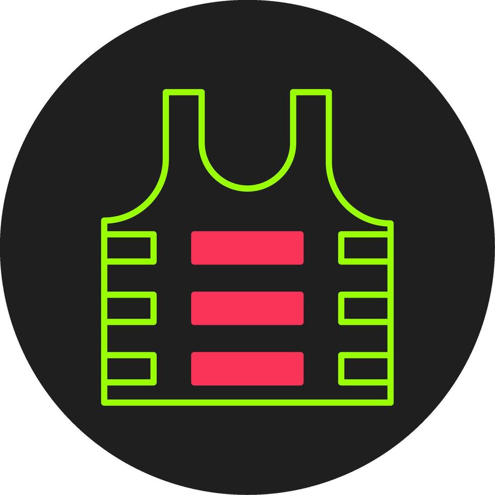 Bullet Proof Vest Glyph Circle Icon vector