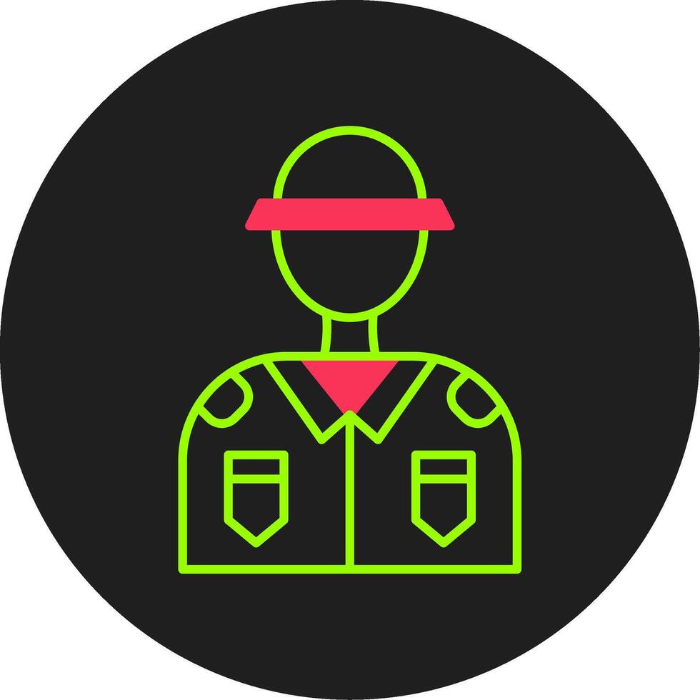 Soldier Glyph Circle Icon vector