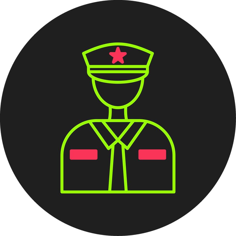 Officer Glyph Circle Icon vector