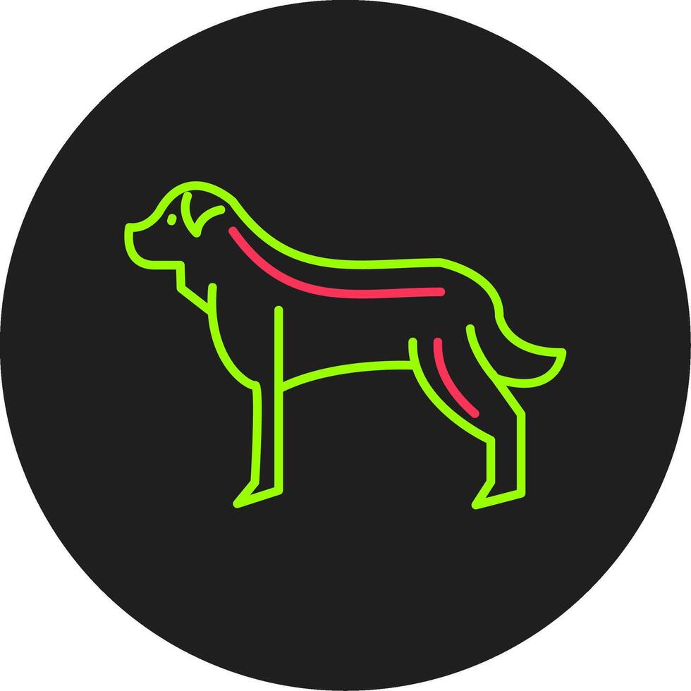 Dog Glyph Circle Icon vector