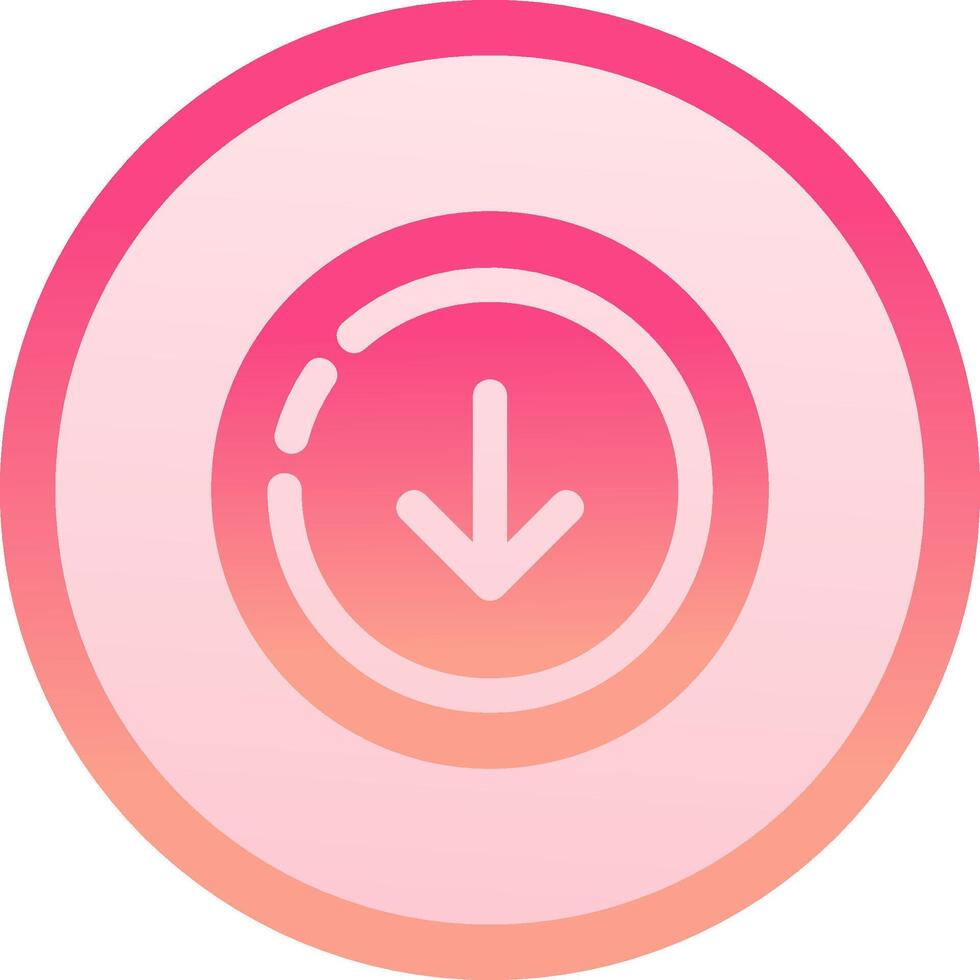 Down solid circle gradeint Icon vector