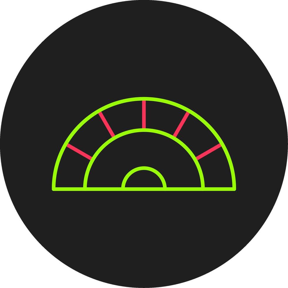 Protractor Glyph Circle Icon vector