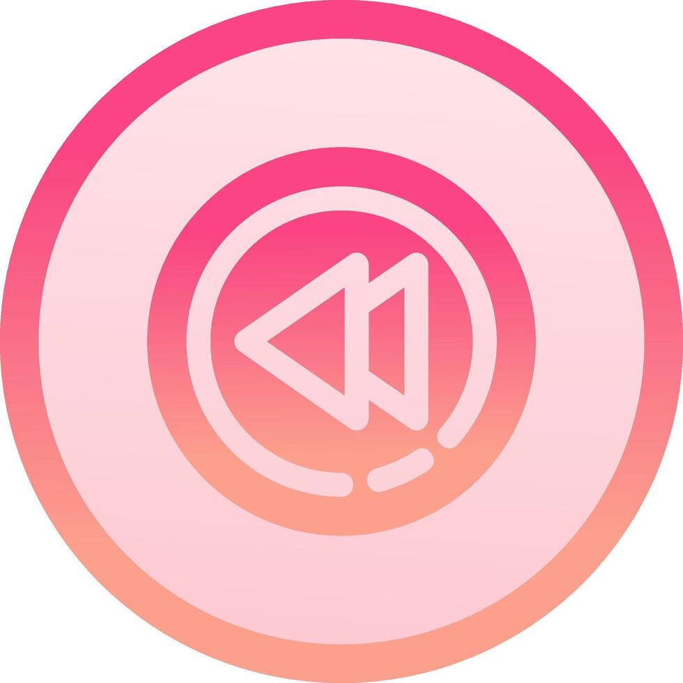 Rewind solid circle gradeint Icon vector