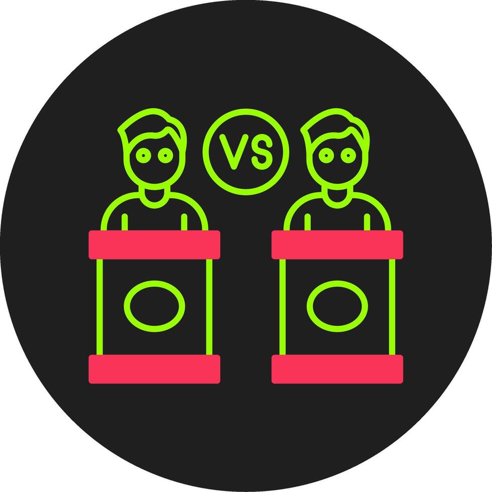 Debate Glyph Circle Icon vector