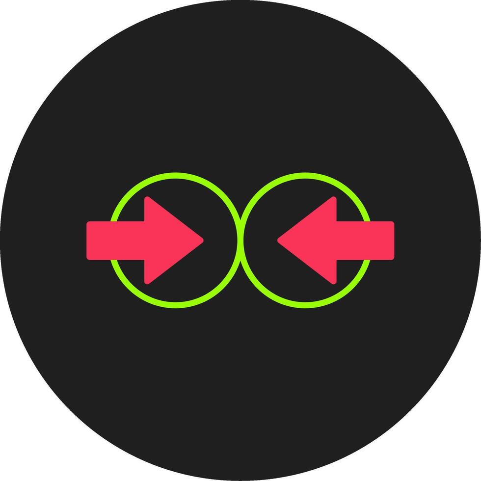 Collision Glyph Circle Icon vector