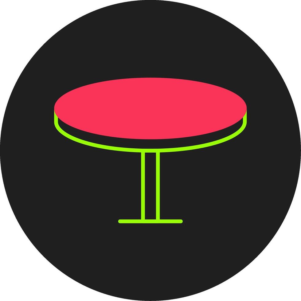 Round Table Glyph Circle Icon vector